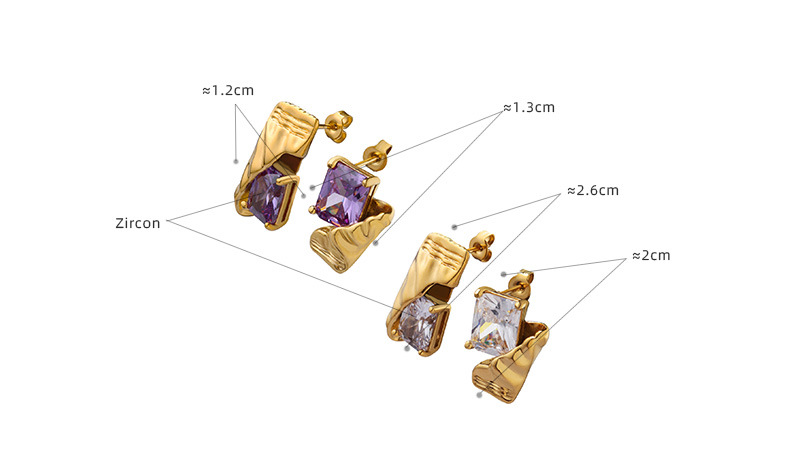 20g Weight 0.03µm-0.05µm Gold Plating Thickness PVD Coated Gold Plating Process 304 Stainless Steel Ear Needle Material Real Gold Plated Plating Material PVD Coated Real Gold Plated 18K Gold Geometric 304 Stainless Steel Retro Waterproof Non Tarnish Earrings