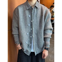 原宿简约新款日系鹿毛绒开衫纯色宽松毛衣外套文艺百搭潮流时尚