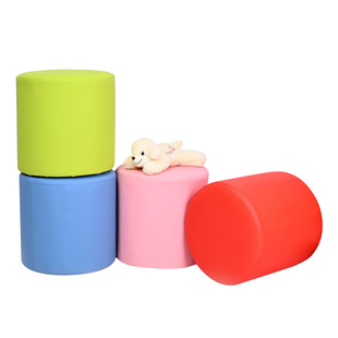 Music Color Small Stool Round Stool Kindergarten Early Education Center Stool Sofa Stool Coffee Table Stool Pier Children's Stool Round Stool