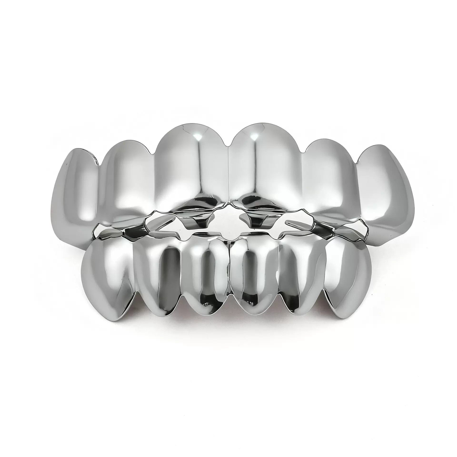 跨境嘻哈牙套热卖镂空光面套尖牙套TeethGrillz真金电镀牙套饰品