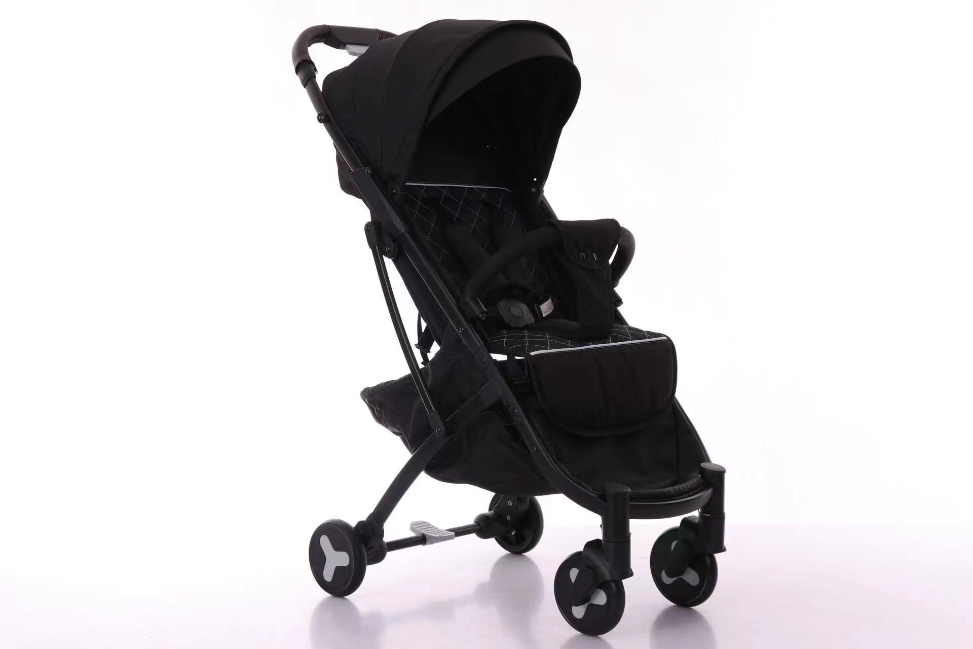 Cochecito de bebé puede sentarse y acostarse fácilmente con un solo clic plegable de alto paisaje caminando bebé artefacto bolsillo de almacenamiento portátil empuje