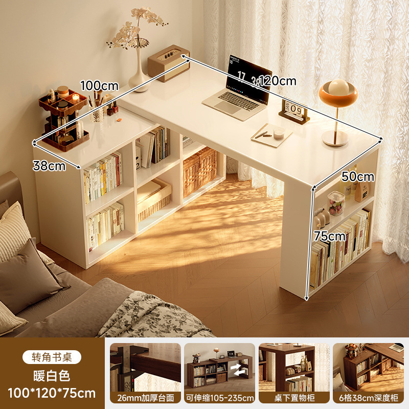 Esquina de madera maciza, escritorio, estantería, mesa integrada, dormitorio, hogar, tocador para estudiantes, escritorio para computadora en forma de l, oficina