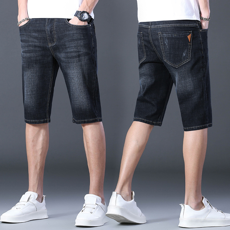 Summer Thin Men's Denim Shorts Men's Five-point Casual Denim Pants Men's Loose Straight-leg Shorts Capri Pants