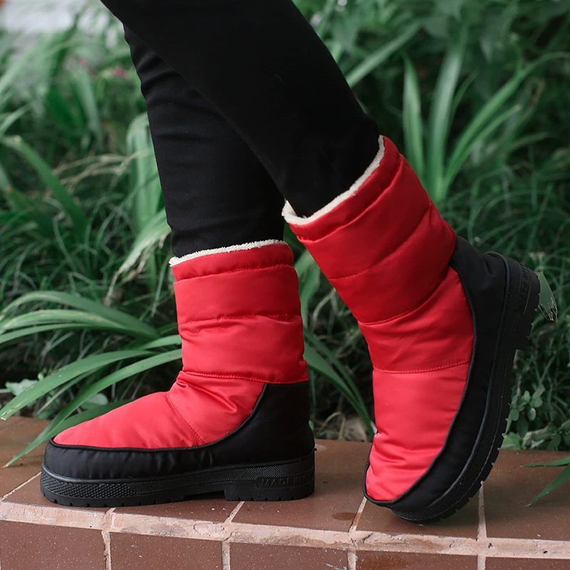 Зимние пуховые ботинки, теплые уличные нескользящие высокие сапоги для дома, защищающие от холода, ручной работы 1707, модные, на флисовой подкладке и утолщенные.