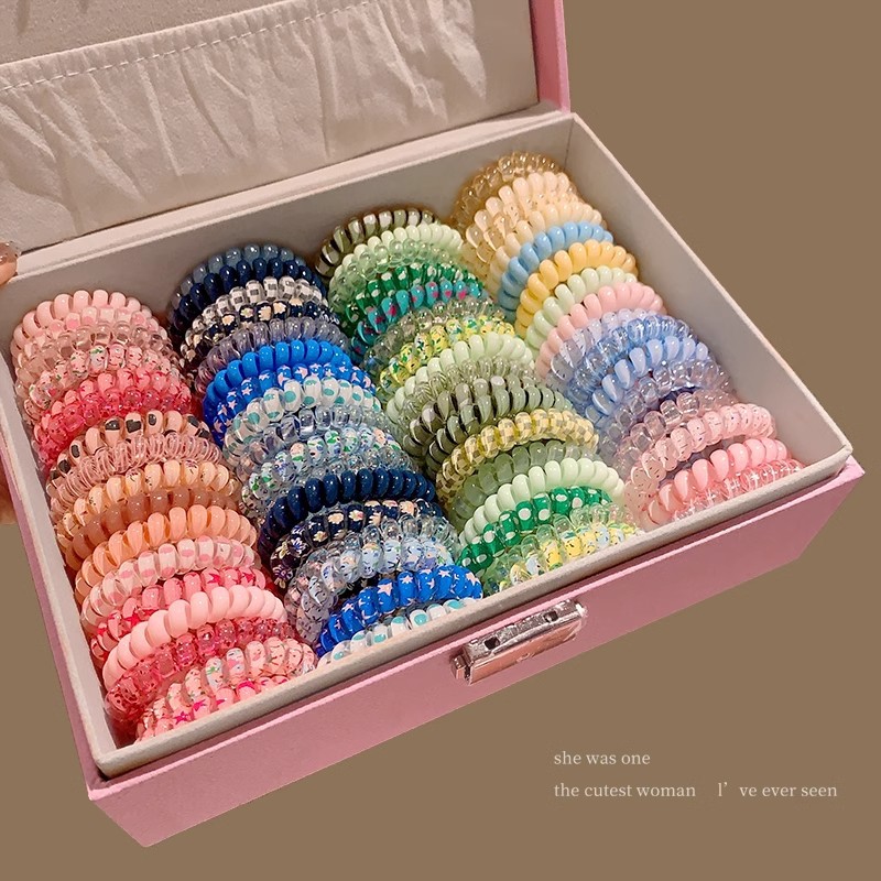 Línea telefónica bucle de cabello para mujeres 2025 nuevo alto valor facial de cabello de alta calidad cuerdas de cabello de banda de goma cuerdas de cuero al por mayor