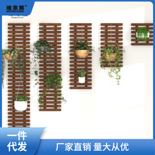 阳台实木花架子墙上装饰篱笆围栏室内咖啡馆绿萝吊架仿真植物垂吊