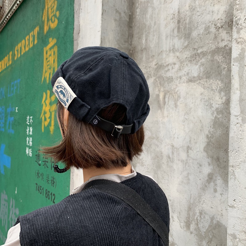 Beanie Men Japanese Retro Patchwork Bucket Hat Hipster Top Hat Landlord Hat Trendy Spring Summer Versatile Casual Straw Hat Women