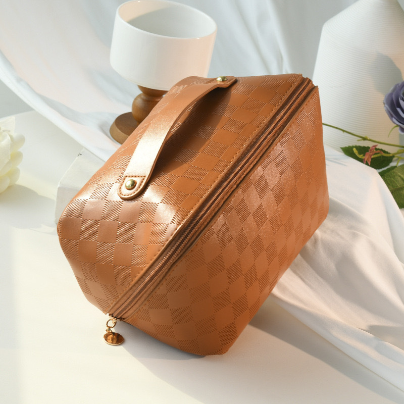 Transfronterizo de alta calidad de la PU de cuero nube almohada bolsa de cosméticos de gran capacidad portátil caso de cosméticos bolsa de lavado de viaje portátil