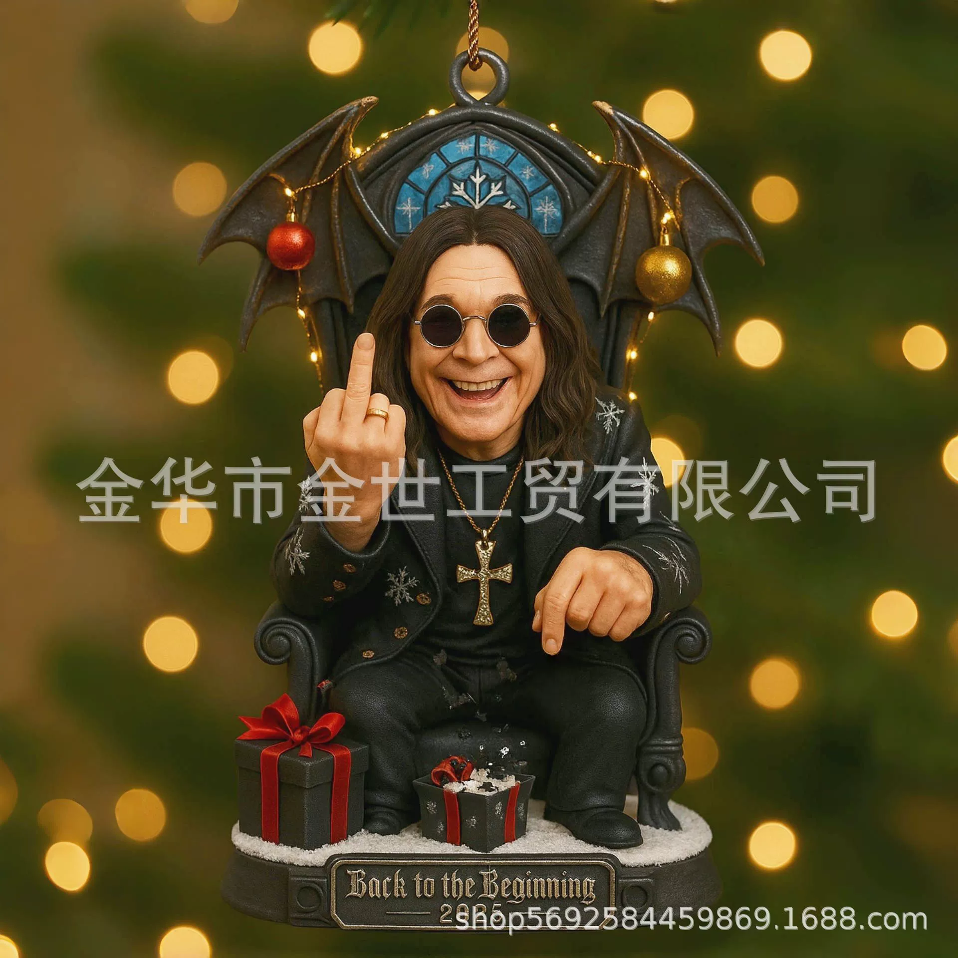 Граница-cross Ozzy Osbourne сидящая Бат-камин украшение подвеска Оззи Осборн