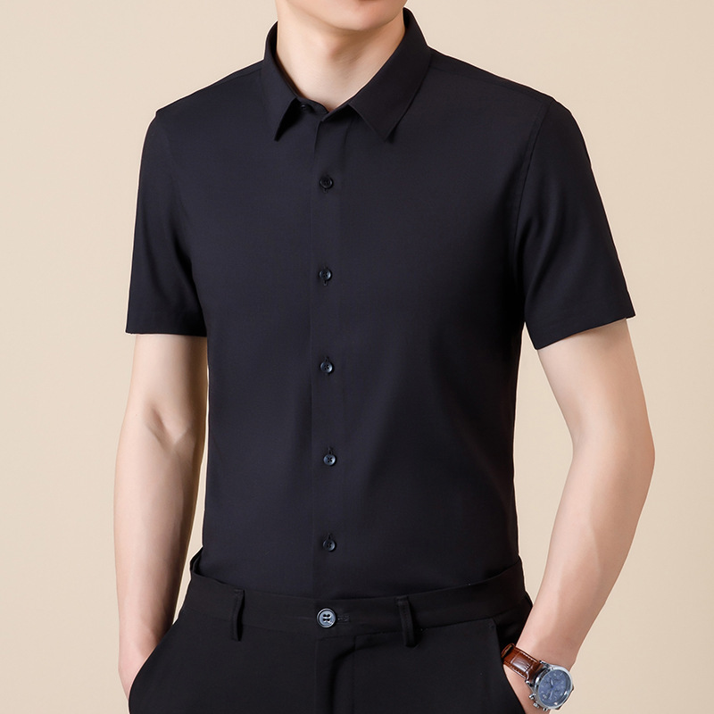 Light Luxury Brand Shirt, High-Quality Mulberry Silk Pure Color Casual Simple Inner Shirt, Classic Professional Formal Top
