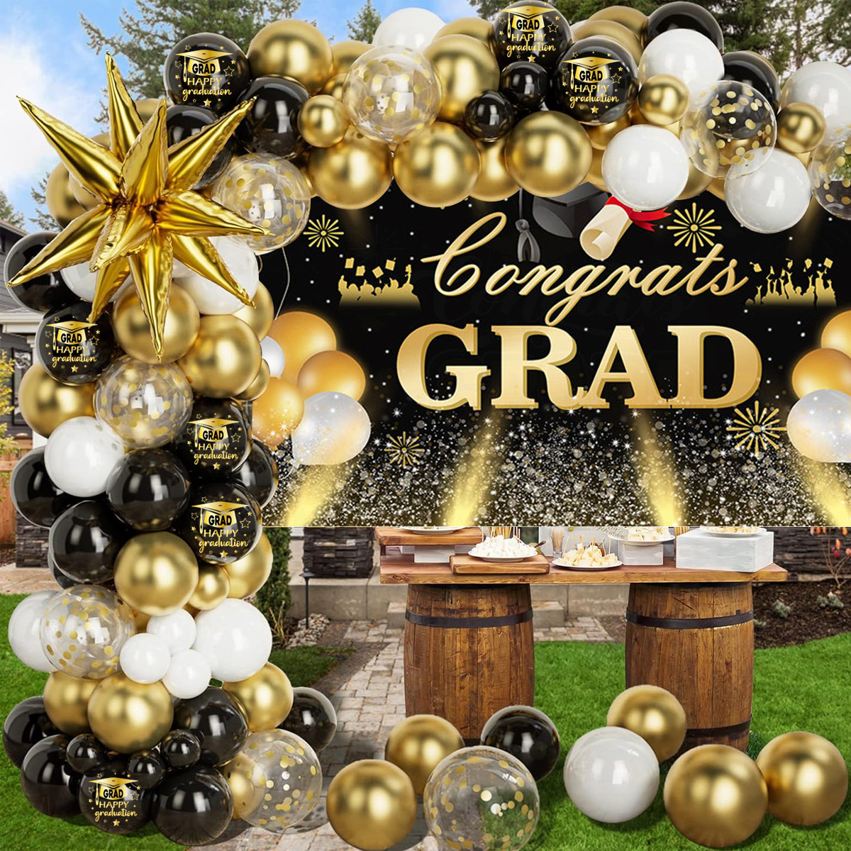 Decoración de la temporada de graduación Globos de látex Decoración transfronteriza Fiesta escolar Globos de graduación de estudiantes redondos de 10 pulgadas