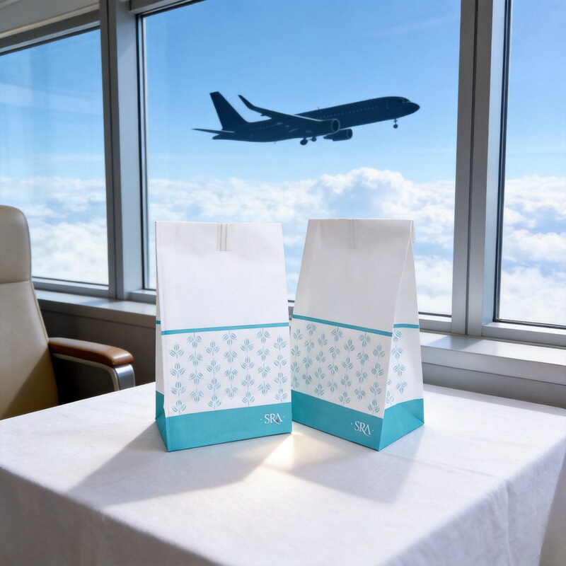 Cleaning Bag, Aviation Vomit Bag, Airplane Vomit Bag, Morning Sickness Bag, Motion Sickness and Seasickness Waterproof Paper Bag, Garbage Bag with Back Strip