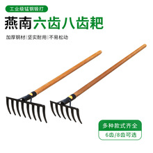 燕南六齿八齿锰钢耙子农具铁耙子农用种菜工具翻土松土搂草除草耙