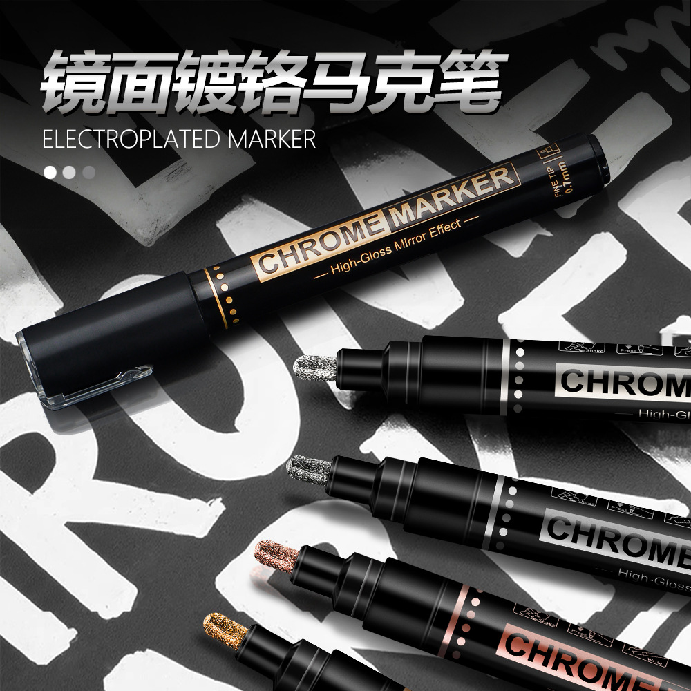 Pintura galvanizada marcador a prueba de agua espejo metal cromado modelo de pintura reparación de pintura de graffiti pintado a mano