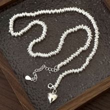 轻奢高级感圆环爱心项链女复古时尚个性桃心锁骨链ins小众毛衣链