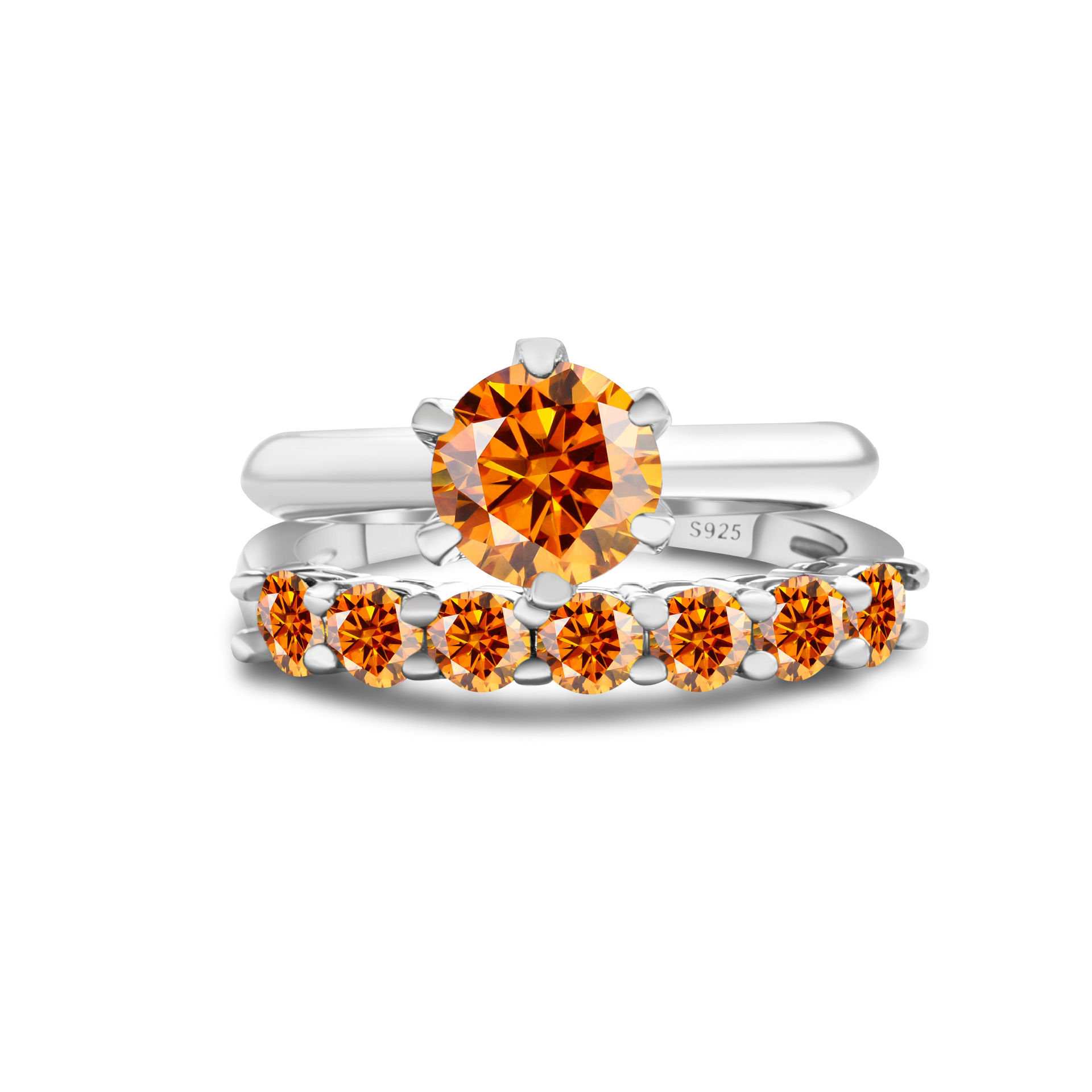 1.7CT anillo de piedra de moissanita oro S925 plata de moissanita conjunto con certificado GRA