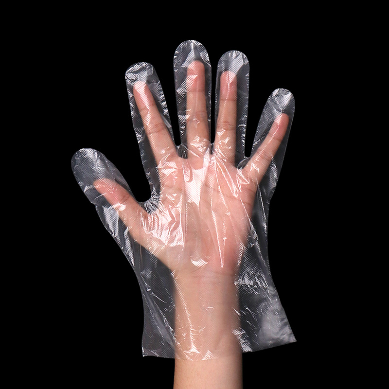 Disposable gloves for food and catering, crayfish transparent plastic, thickened grade, commercial PE film, exclusive packaging