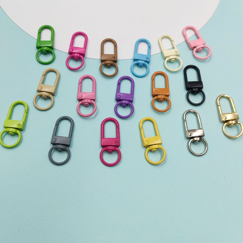 3 Points 2.6 Grams Door Buckle 40 Colorfuls Shrimp Buckle Small Rotating Buckle Painted Puppy Buckle Alloy Rotating Hanging Buckle Pendant