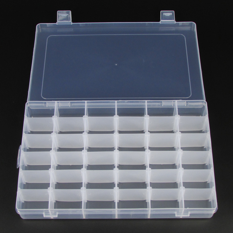 640g Weight Plastic Material Jewelry Box Plastic Detachable 36 Small Lattice Jewelry Necklace Ring Earrings Storage Box 2