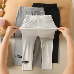 Baby Girl Summer Leggings, Trendy Children's Personal Style, Korean Version with Letter Patch, Chiffon Outerwear Pants