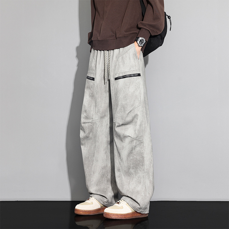 JYF-2719 New Workwear Warm Windproof Casual Pants for Men, Loose Fit Sports Pants, Outdoor American Style Plus Size Men's Clothing