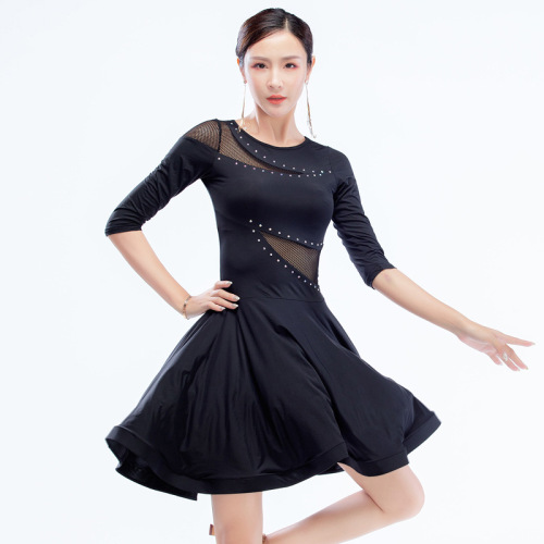 A drop-shipping Latin dance costume for women, adult new dress, summer long-sleeved swing dance performance practice clothes