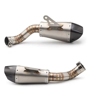 section carbon fiber exhaust suitable for — Motorcycle exhaust pipe