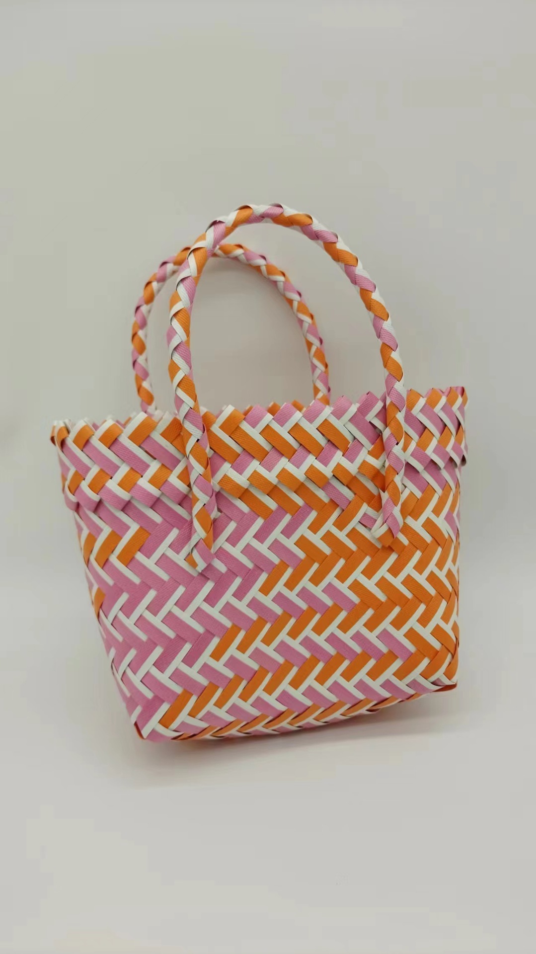 Pequeño Libro Rojo frito calle cesta de verduras bolso tejido color tejido cesta de verduras bolsa portátil cesta de dibujos animados DIY regalo