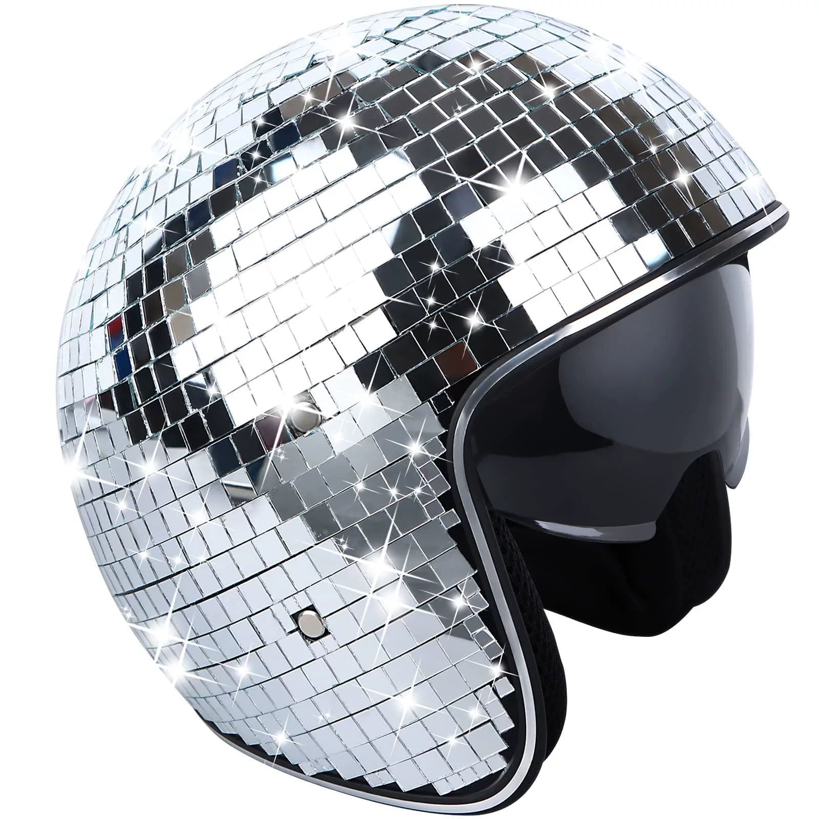Независимая станция новый Disco ball Helmet with Retractable Зеркальный диско шлем