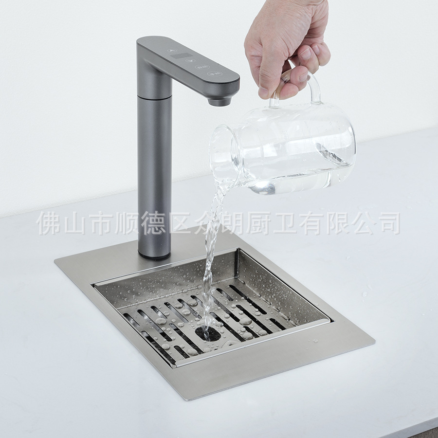 304 stainless steel instant hot water purifier faucet with drip tray for bar counter, sideboard, and water dispenser, small single sink 2333