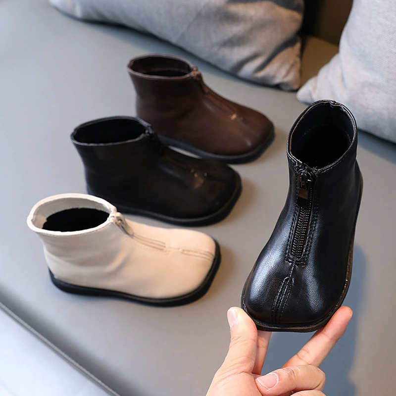 Короткие сапоги для девочек 2023 осенне-зимние новые детские ботинки Martin Ботинки принцессы в британском стиле Детские хлопковые сапоги в западном стиле Детские сапоги
