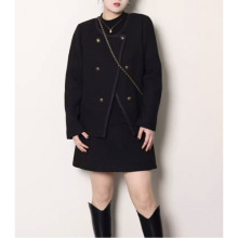 大码女装法式高级感小香风外套女秋冬胖mm高腰显瘦半身裙时髦套装