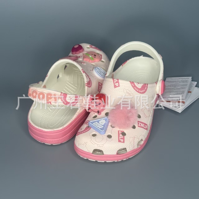 Zapatos con agujeros para niños Cross Sandalias de marca compartida Ruby, antideslizantes y transpirables para padres e hijos, lindas zapatillas Baotou