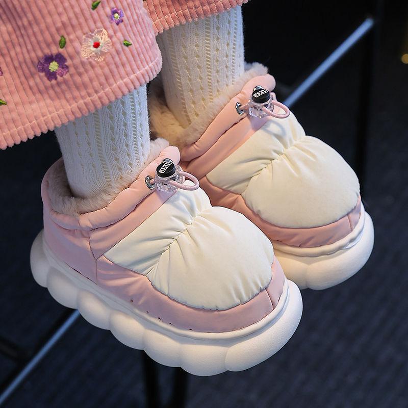 Children's Cotton Shoes, Girls' Autumn and Winter Simple Home Indoor and Outdoor Thickeneded Warm Boys' Snow Boots, Kidsren's Cotton Slippers