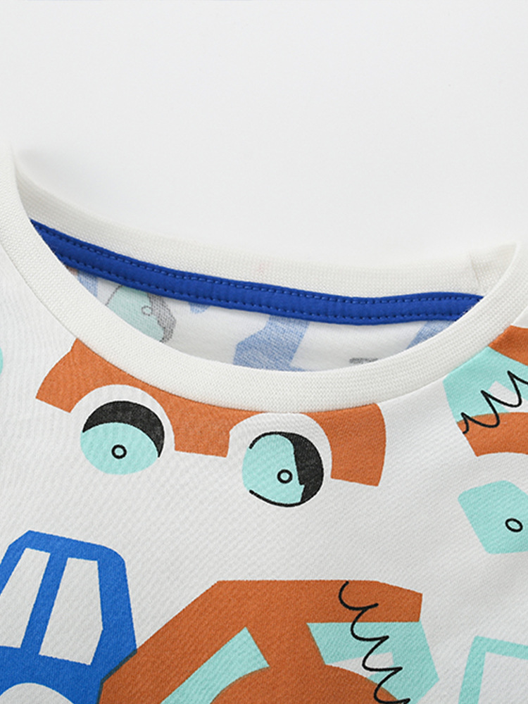 Transfronterizo malwee niño camiseta otoño invierno nuevo estilo europeo y americano niño de cuello redondo de manga larga impresión otoño camiseta de base de manga larga