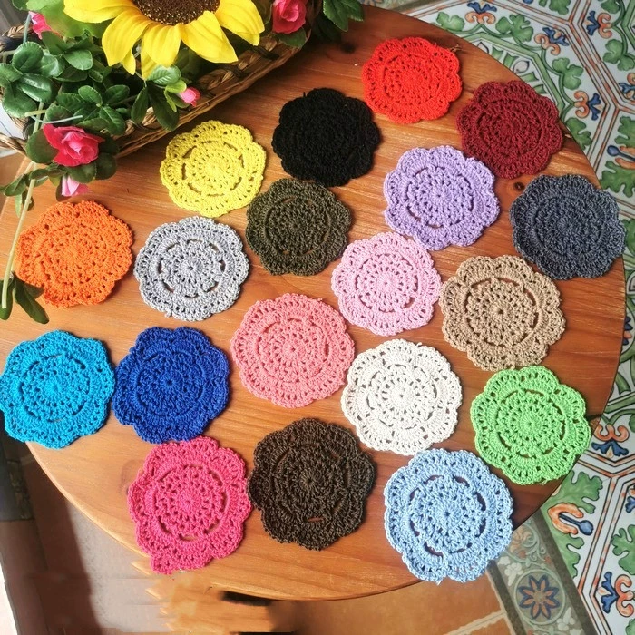 Производитель на складе прямая партия внешней торговли ручной работы Вязание крючком хлопковые кружевные подставки Ebay AliExpress