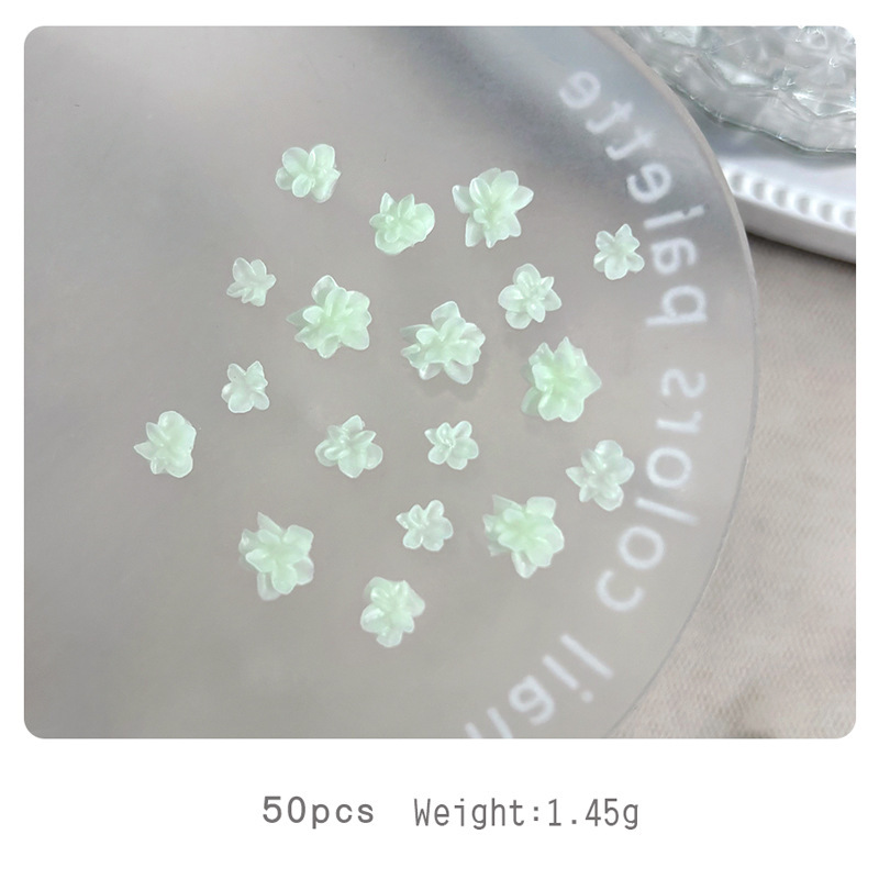 新款软雕花美甲饰品大小混装ins国风立体粉白蓝紫色花朵diy指甲钻|undefined