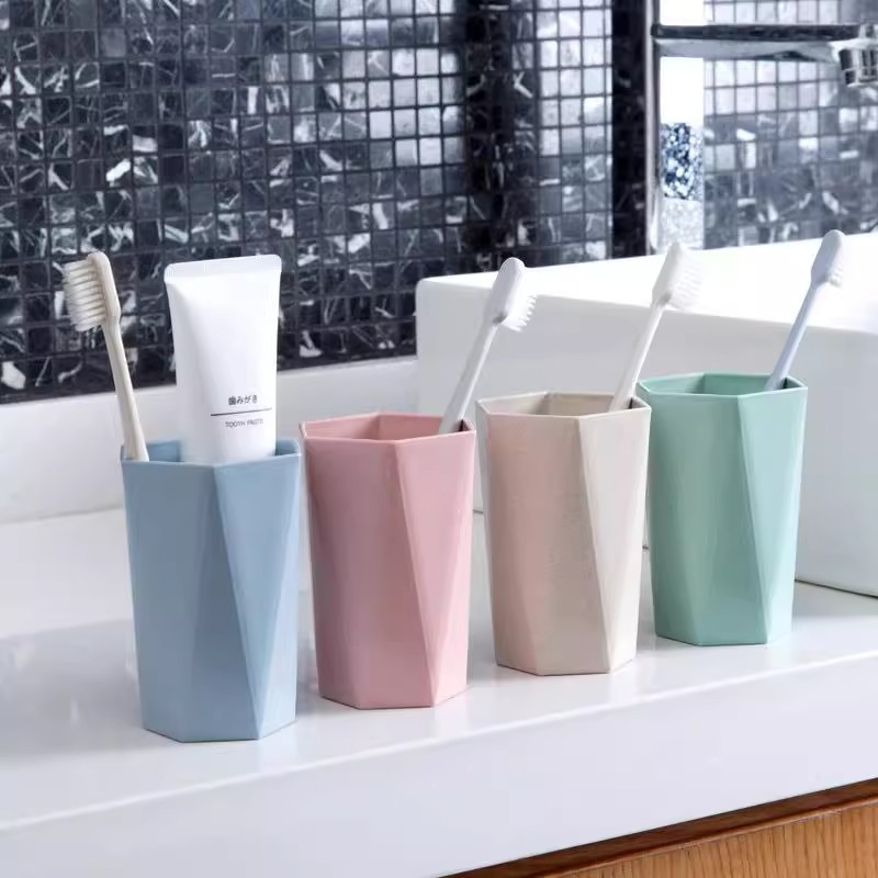 Creative Cute Geometric Rhombus Toothbrushing Cup Household Mouthwash Cup Drinking Cup Couple Toothbrush Cup Wash Cup