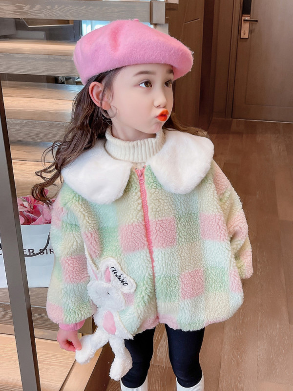 女童毛毛衣秋冬2025新款儿童洋气冬季加绒加厚女宝宝时髦冬装外套|undefined