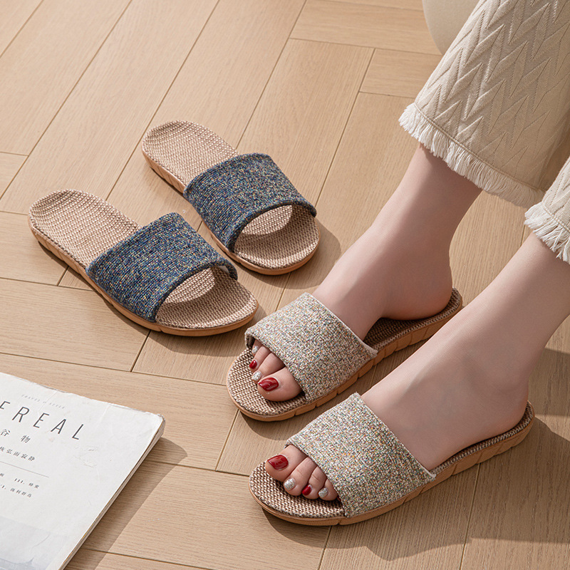 Household sandals and slippers women's spring and autumn and summer rattan indoor home linen non-slip non-smelly feet four seasons wholesale men