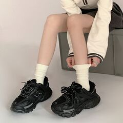 襪子女韓版中筒白色堆堆襪子女中筒襪ins潮款襪黑色秋冬月子長襪