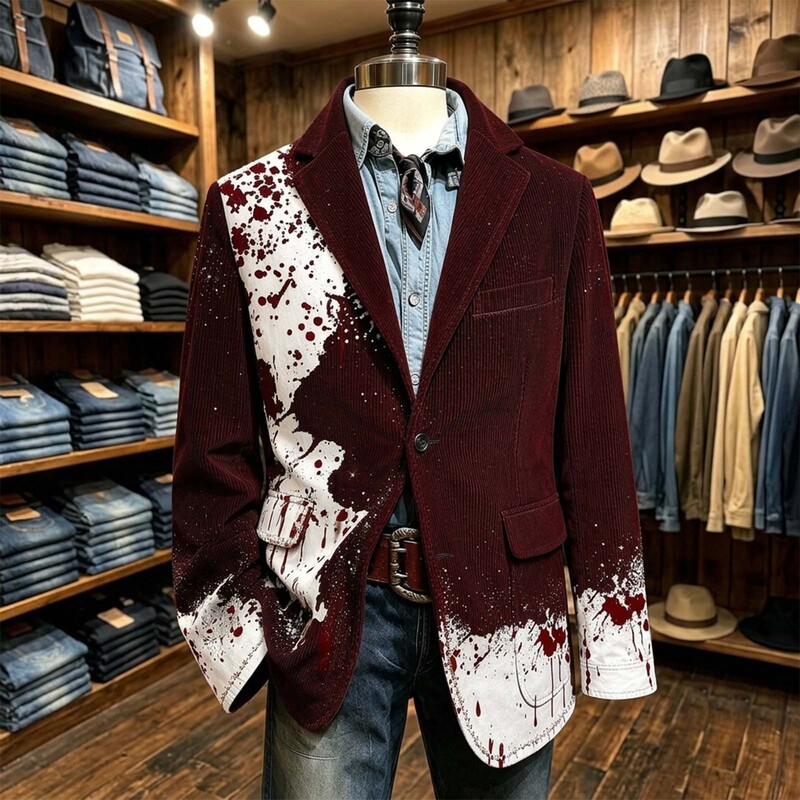 2026 cross-border new style suit jacket, men's casual and fashionable suit jacket (corduroy)