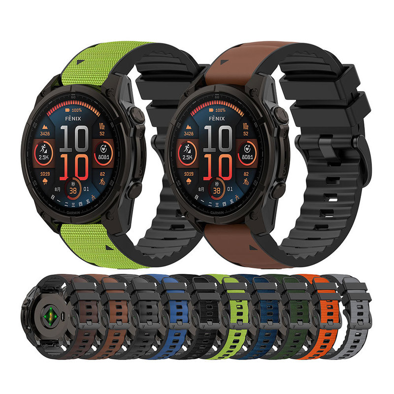 Suitable for Garmin Fenix ​​8 7X 7 6 6X 5 5X 3 945 S62 Silicone Leather Nylon Watch Strap Wrist Strap