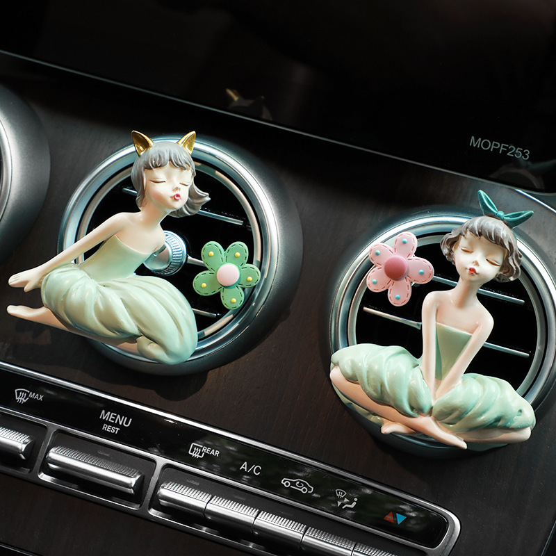 Car perfume Nordic girl car air conditioning air tunnel car inner aromatherapy decoration car interiors car ornaments
