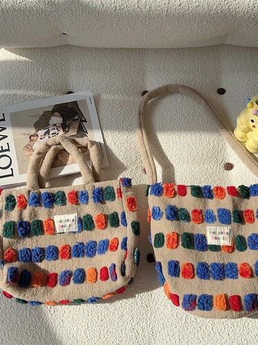 311111 Fuzzy Water Bucket Bags Women's Bags  New Model Crossbody Bags Hand-Held Single Shoulder Bags Street Collection Bags