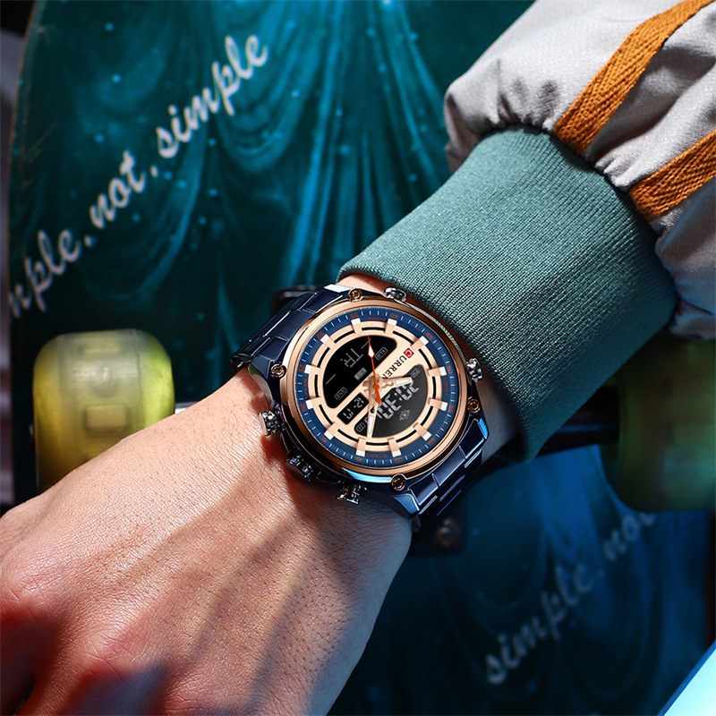 Curren/�����8404��ʿ�����ֱ��˶�����˫��ʾʱ�м�ʱʯӢ���