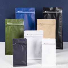 アルミ箔一方向ガスバルブ付き八面シール縦型コーヒーバッグ、キャットフード・ドッグフードティーバッグ、密封サイドジッパー食品包装袋