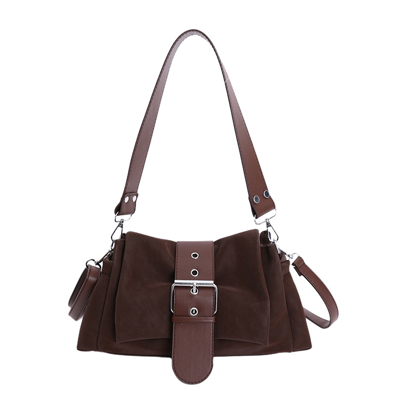 Estilo coreano simple relajado sensación de hombro único brazo bolso de palo de viaje versátil 2026 nuevo bolso de almohada cross-border