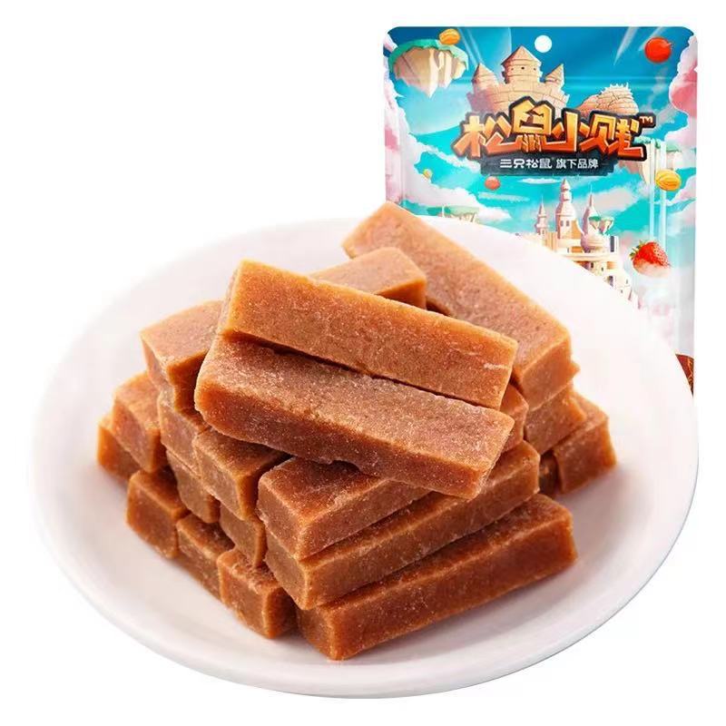 一件代發三隻松鼠山楂條208g/袋獨立小零食懷舊休閒山楂零食