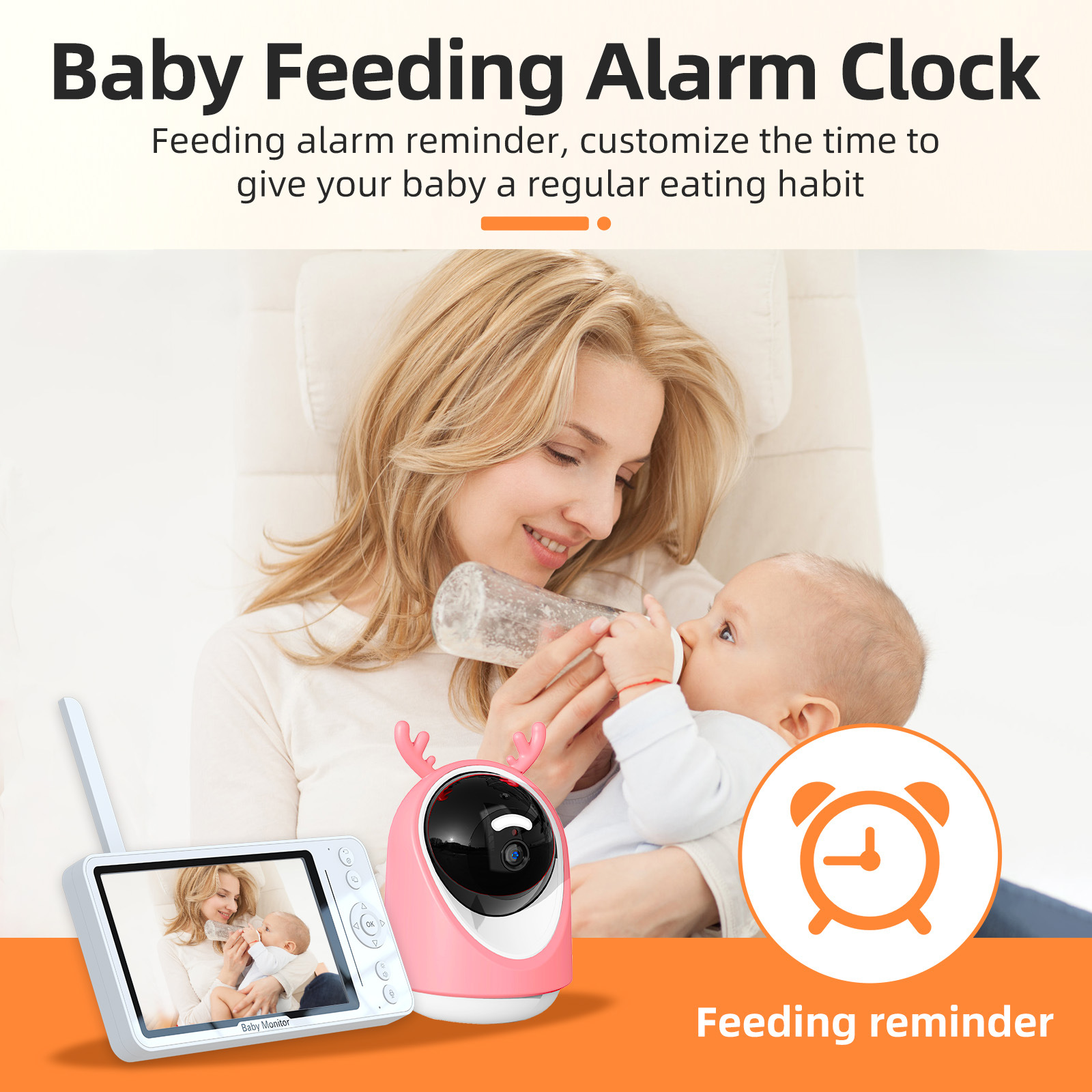 Monitor Inteligente para Bebés de 5 Pulgadas con Cámara FHD, con Función de Giro e Inclinación y Kit de Monitoreo de Pantalla, para Cuidado Infantil